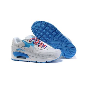 Nike Air Max 90 Womens Shoes Wholesale White Blue Online Store
